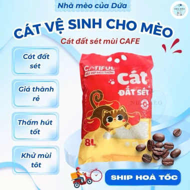 Cát vệ sinh khử mùi, thấm hút cho mèo - Đất sét & đậu nành, chống vón, chỉ 60.000₫