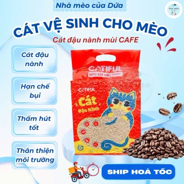 Cát vệ sinh khử mùi, thấm hút cho mèo - Đất sét & đậu nành, chống vón, chỉ 60.000₫