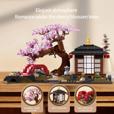 Cây bonsai hoa anh đào mô hình kiến trúc - Đồ chơi giáo dục cho trẻ em, bộ đa năng