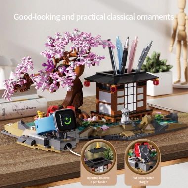 Cây bonsai hoa anh đào mô hình kiến trúc - Đồ chơi giáo dục cho trẻ em, bộ đa năng