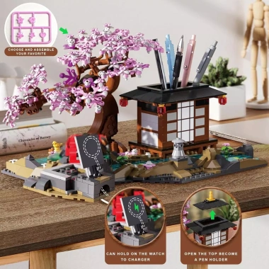 Cây bonsai hoa anh đào mô hình kiến trúc - Đồ chơi giáo dục cho trẻ em, bộ đa năng