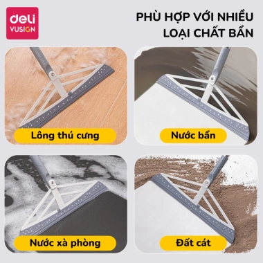 Cây gạt nước sàn nhà Deli, chổi gạt tắm Silicon xoay 180°, cán inox, giá 61.000₫ 5 Cây gạt nước sàn nhà Deli, chổi gạt tắm Silicon xoay 180°, cán inox, giá 61.000₫ 5