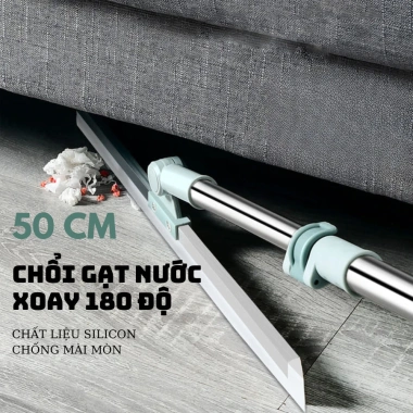 Cây gạt nước sàn nhà lưỡi silicon siêu sạch, cán thép chống gỉ, điều chỉnh độ dài - 39.000đ 2