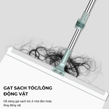 Cây gạt nước sàn nhà lưỡi silicon siêu sạch, cán thép chống gỉ, điều chỉnh độ dài - 39.000đ 3