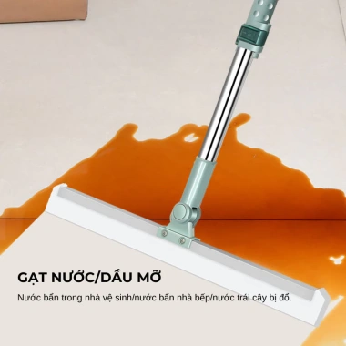 Cây gạt nước sàn nhà lưỡi silicon siêu sạch, cán thép chống gỉ, điều chỉnh độ dài - 39.000đ 5
