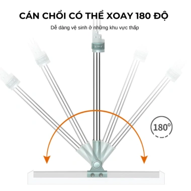 Cây gạt nước sàn nhà lưỡi silicon siêu sạch, cán thép chống gỉ, điều chỉnh độ dài - 39.000đ 7