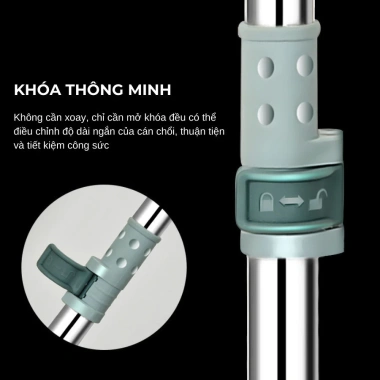 Cây gạt nước sàn nhà lưỡi silicon siêu sạch, cán thép chống gỉ, điều chỉnh độ dài - 39.000đ 8