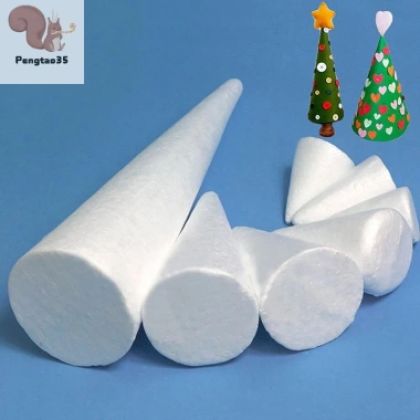 Cây Giáng Sinh Đầu Xốp Nón Thủ Công DIY Handmade - Trang Trí Lễ Hội Trẻ Em, COD