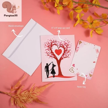 Cây hình trái tim 3D - Thiệp chúc mừng Lễ Tình Nhân, Ba chiều, Quà tặng cặp đôi, COD - Giá ưu đãi 184,356₫