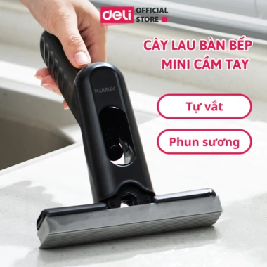 Cây Lau Bàn Bếp Tự Vắt Thông Minh Deli - Mini Cầm Tay Phun Sương, Bọt Biển Đa Năng, Giá chỉ 81.000₫