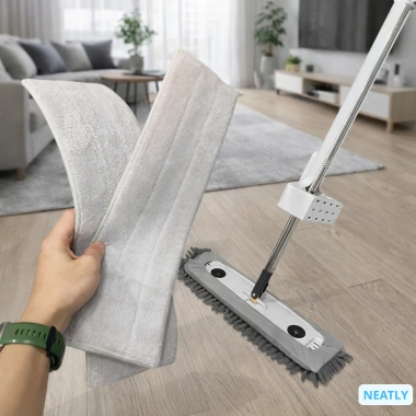 Cây Lau Nhà 3 trong 1 Microfiber 42cm Bàn Lau Lớn, Lau Khô Đa Năng, Giá 126k 2