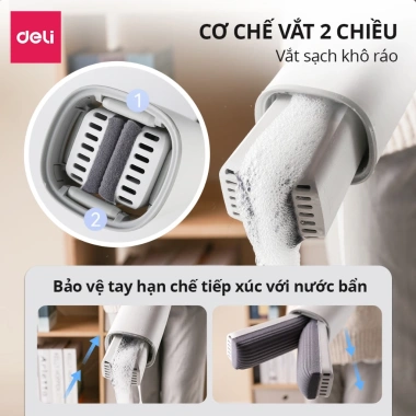 Cây lau nhà mút xốp cao su tự vắt DelixVusign – Thấm hút, sạch mọi ngóc ngách 2 Cây lau nhà mút xốp cao su tự vắt DelixVusign – Thấm hút, sạch mọi ngóc ngách 2