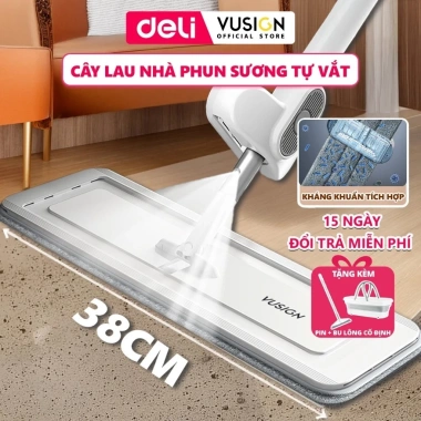 Cây lau nhà phun sương DelixVusign tự vắt thông minh, cao cấp, tiện lợi, sạch mọi ngóc ngách - Giá 399.000₫