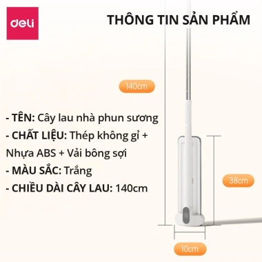 Cây lau nhà phun sương tự vắt DELiX - Vắt khô nhanh, xoay 360 độ, sạch mọi ngóc ngách