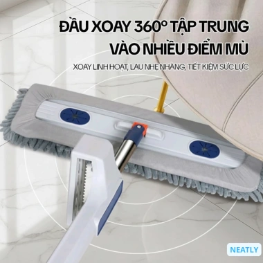 Cây Lau Nhà Tự Vắt NEATLY 45cm Sợi Microfiber Siêu Thấm, Xoay 360°, 2 Bông Lau - 39.000đ 2 Cây Lau Nhà Tự Vắt NEATLY 45cm Sợi Microfiber Siêu Thấm, Xoay 360°, 2 Bông Lau - 39.000đ 2