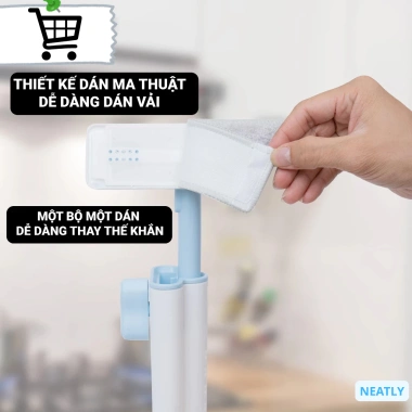 Cây lau tự vắt mini Neatly 02 bông thấm hút tốt - Lau bếp, kính, gạt nước, chỉ 81.200₫ 4