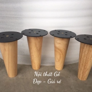 Chân Gỗ Bo Tròn Độ Cao 10-50cm Kèm Pát Sắt, Sơn Chống Thấm và Mối Mọt, Giá 55.000đ 4 Chân Gỗ Bo Tròn Độ Cao 10-50cm Kèm Pát Sắt, Sơn Chống Thấm và Mối Mọt, Giá 55.000đ 4