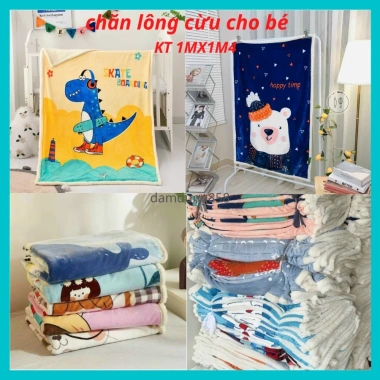 Chăn lông cừu nhập khẩu cao cấp cho bé 100x140cm Siêu mềm dễ thương giá ưu đãi 170k 4