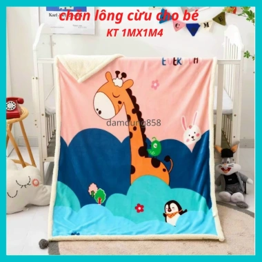 Chăn lông cừu nhập khẩu cao cấp cho bé 100x140cm Siêu mềm dễ thương giá ưu đãi 170k 8