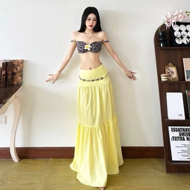 Chân váy 3 tầng maxi bigsize vải lụa có lót trong - Giá chỉ 105.000 VNĐ