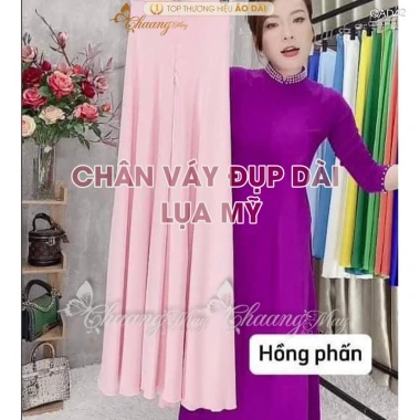 Chân váy đầm đụp áo dài cách tân vải lụa Mỹ, quần xòe rộng dự tiệc Tết 3 Chân váy đầm đụp áo dài cách tân vải lụa Mỹ, quần xòe rộng dự tiệc Tết 3