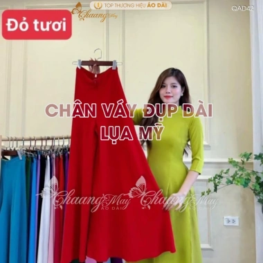 Chân váy đầm đụp áo dài cách tân vải lụa Mỹ, quần xòe rộng dự tiệc Tết 7 Chân váy đầm đụp áo dài cách tân vải lụa Mỹ, quần xòe rộng dự tiệc Tết 7