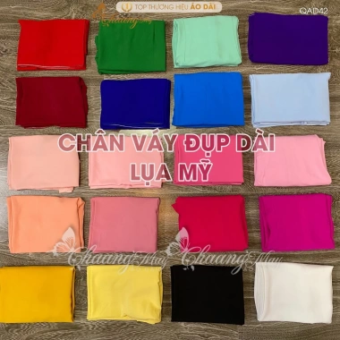 Chân váy đầm đụp áo dài cách tân vải lụa Mỹ, quần xòe rộng dự tiệc Tết
