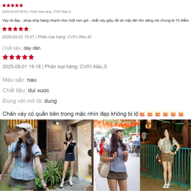 Chân Váy Ngắn Nữ KH05 + Dây Da Tặng - CORA SKIRT Basic Dễ Phối 145k KHAO BOUTIQUE