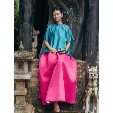 Chân Váy Nữ Tết JOVEN Túy Diệp Xòe Phồng Phi Mờ Giá 650k, voan nhẹ, lễ hội