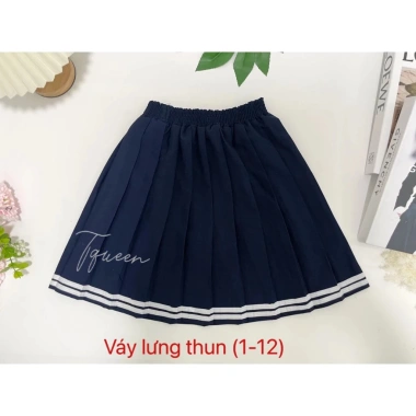 Chân váy xếp ly xanh than + quần bảo hộ cho bé gái, đồng phục học sinh nữ tiểu học, chỉ 99.000₫ 4