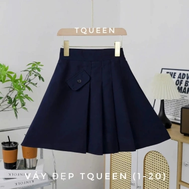 Chân váy xếp ly xanh than + quần bảo hộ cho bé gái, đồng phục học sinh nữ tiểu học, chỉ 99.000₫ 5
