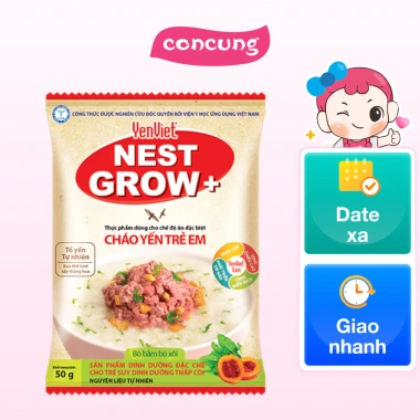 Cháo Yến Trẻ Em YenViet Nest Grow Bò Bằm Bó Xôi 50g - Dinh Dưỡng Tăng Cân, Giá 14.000đ 2