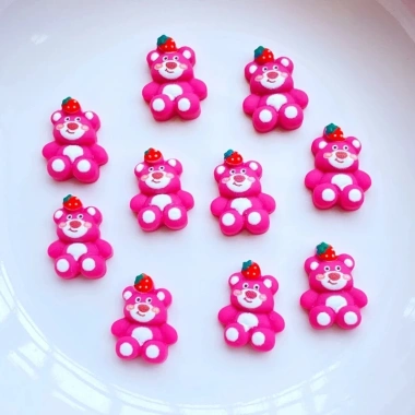 Charm Gấu Dâu Pink Bear xinh xắn DIY ốp điện thoại, kẹp tóc, gắn dép crosc - 8.500₫
