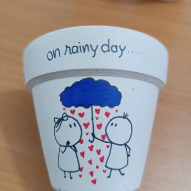 Chậu đất nung vẽ hình cute không phai không trôi màu, giá chỉ 7.500₫ 3
