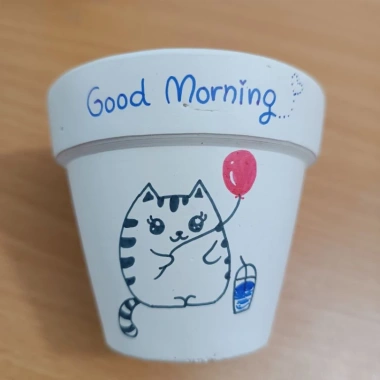 Chậu đất nung vẽ hình cute không phai không trôi màu, giá chỉ 7.500₫ 6