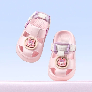 Cheerful Dép sục Mario 1-7 tuổi Ruy Băng Thỏ Hồng, EVA Cross Velcro, Thời Trang Bé - 189.000