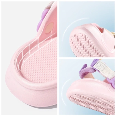 Cheerful Dép sục Mario 1-7 tuổi Ruy Băng Thỏ Hồng, EVA Cross Velcro, Thời Trang Bé - 189.000
