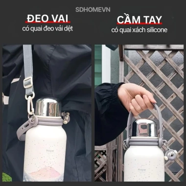[CHÍNH HÃNG] Bình Giữ Nhiệt có lõi lọc trà Inox 316 Big Car | Hình Núi Fuji Hoa Hồng HOPE | Giữ nhiệt 12 tiếng 5