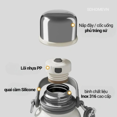 [CHÍNH HÃNG] Bình Giữ Nhiệt có lõi lọc trà Inox 316 Big Car | Hình Núi Fuji Hoa Hồng HOPE | Giữ nhiệt 12 tiếng 6