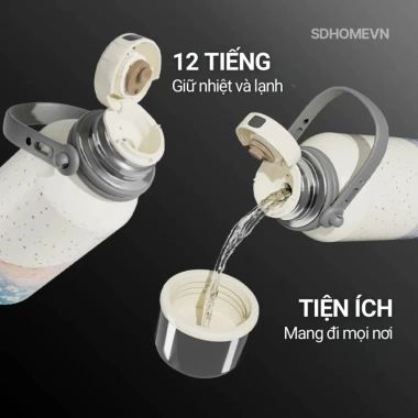 [CHÍNH HÃNG] Bình Giữ Nhiệt có lõi lọc trà Inox 316 Big Car | Hình Núi Fuji Hoa Hồng HOPE | Giữ nhiệt 12 tiếng 7
