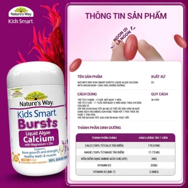 Chính hãng Nature's Way Calci Tổ Ong + Aquamin Tảo Biển Đỏ Vitamin D3K2 - Bổ Canxi Xương Khỏe Giá 520.000₫