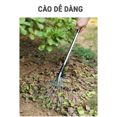 Chổi quét đất TAYO thép điều chỉnh kích thước - Dọn vườn, gom rác, chỉ 105k 3