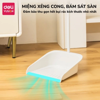 Chổi quét nhà công thái học Deli - Bộ cán dài và xẻng hốt rác, chỉ 85.000đ