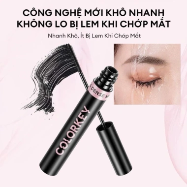 Chuốt Mi Dense Mascara Colorkey - Mi Dài Cong Tự Nhiên, Chống Nước, Nhanh Khô, 169k