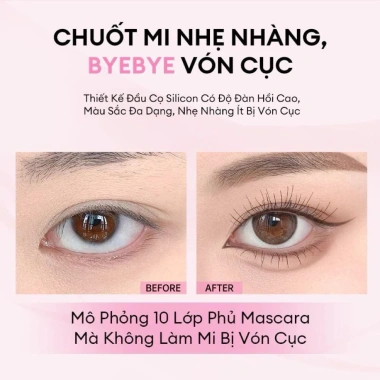 Chuốt Mi Dense Mascara Colorkey - Mi Dài Cong Tự Nhiên, Chống Nước, Nhanh Khô, 169k