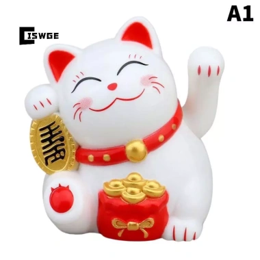 CISWGE 1/4PCLuy Cat Tay vẫy năng lượng mặt trời Beoning Nodding Trang trí văn phòng, nhà, ô tô, máy tính để bàn