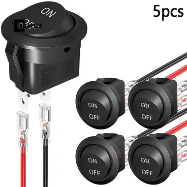 CISWGE 5 Cái Công Tắc Xoay Tròn 12V Mini SPST Dây Cho Ô Tô & RV - Giá Ưu Đãi 2