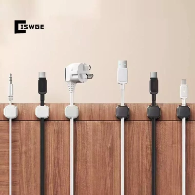 CISWGE 6 Kẹp Quản Lý Cáp Đa Màu - Sắp Xếp Dây Bàn Làm Việc, Móc Treo Tường, Điện Thoại & Sạc