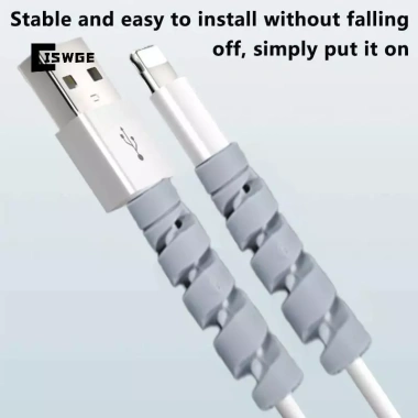 CISWGE Dây Dán Bảo Vệ Cáp Silicon Xoắn Ốc Tiết Kiệm Đầu Cáp USB 6 Miếng – 30.470 VND