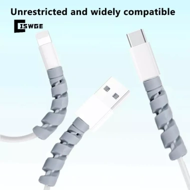CISWGE Dây Dán Bảo Vệ Cáp Silicon Xoắn Ốc Tiết Kiệm Đầu Cáp USB 6 Miếng – 30.470 VND